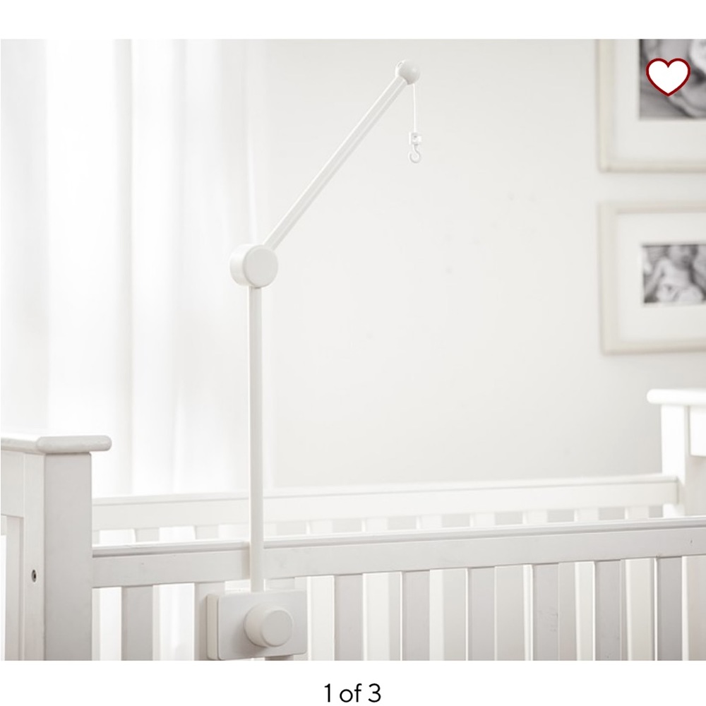 Crib mobile arm-white